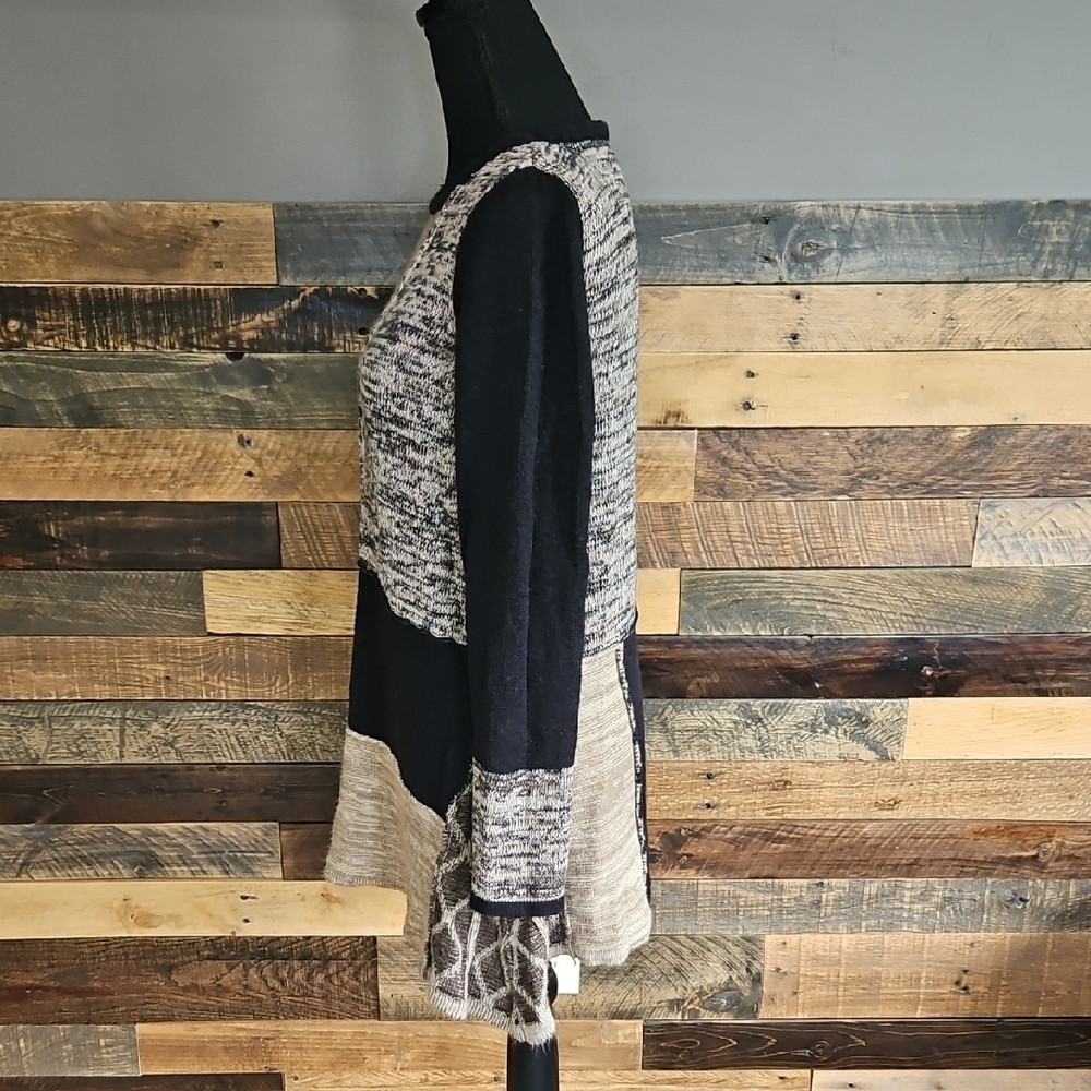 Style & Co. Women's Patchwork Sweater - Black, Gray, Cream - Picture 5 of 9